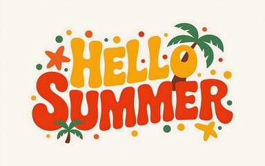 Hello Summer Tropical Design Bright Colors Fun Summertime Vibes Vacation sun hot red art  