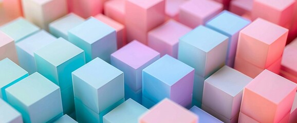 Obraz premium Pastel color cubes geometric shape structure background. Stock image 125 --v 6.0 - Image #2 @kashif320