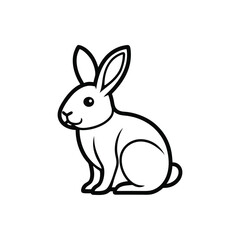 vector illustration of a rabbit with white background