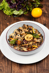 Beautiful roasted champignon mushrooms.