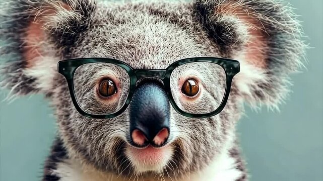 Koala with glasses, cute, funny