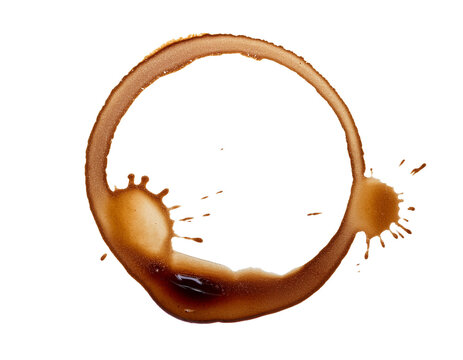 Kaffeefleck kreis isoliert auf wei&szlig;en Hintergrund, Freisteller
