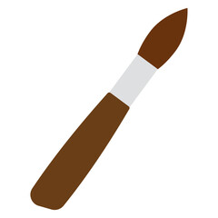 Brown paintbrush tool. Vector