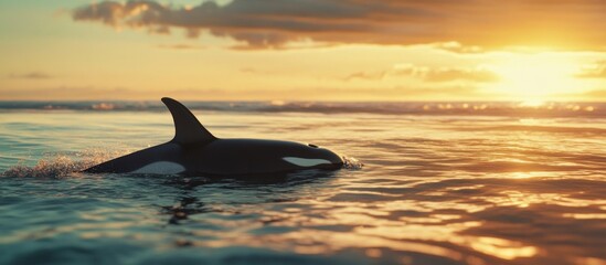 Fototapeta premium Orca at Sunset (1)