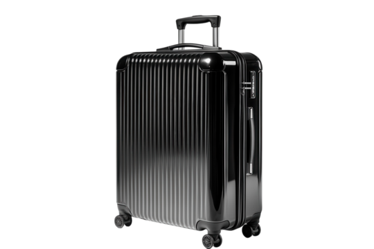 Sleek black suitcase ready for adventure stylish design perfect for travel smooth wheels durable