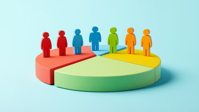 Pie chart depicting demographics