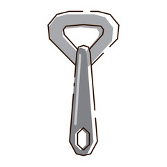 Flat metal bottle opener. Vector