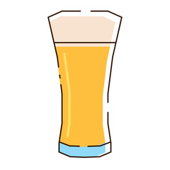Flat tall beer pint. Vector
