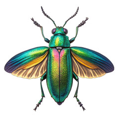 green bug isolated on white