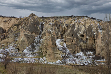 Türkiye Cappadocia Goreme on a cloudy spring day