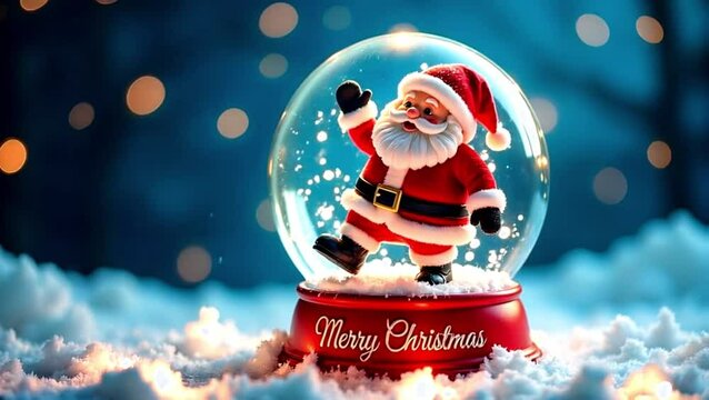 Santa Claus Celebrates in a Winter Wonderland