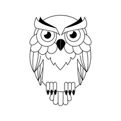owl icon white on background