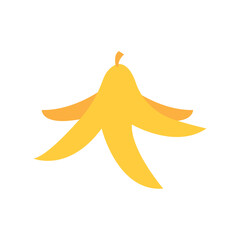 Banana peel cartoon style. Vector