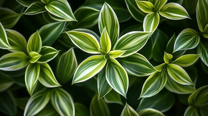 Obraz premium Green leaves in the tropics create a natural, textured background. Think spider plants and lush greenery! 