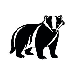 European Badger Vector Silhouette