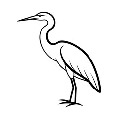 Heron Bird Line Art Vector