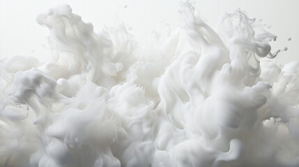 Abstract swirling clouds, soft gray and white tones creating a serene atmosphere, perfect for calming backgrounds or art projects.