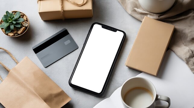 Mobile app shopping with home delivery and credit card payment  
