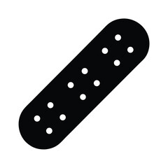 Minimalist illustration of a black elongated object with white circular elements