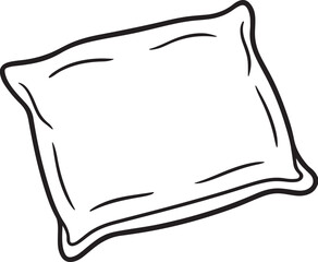 pillow line art, black outline, vector and illustration, coloring book page line art drawing
