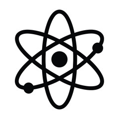 Stylized illustration of a basic atom structure with nucleus and orbiting electrons