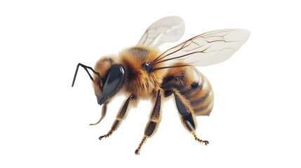 Detailed CloseUp of a Honeybee with Transparent Background for Nature and Wildlife Projects