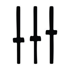Three black adjustment sliders on a white background create visual metaphor