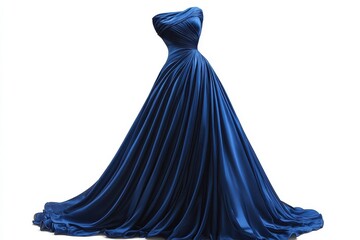 Elegant cobalt blue satin gown one shoulder design floor length perfect for prom or special occasion
