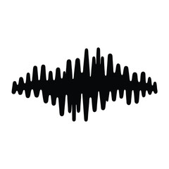 Abstract black sound wave pattern on a white background great design