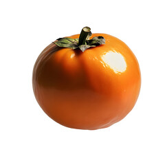 Ripe Orange Persimmon Fruit on White Background Fresh Produce Vitamin C Healthy Eating