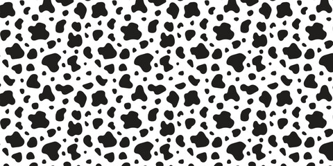 Seamless Cow Print Pattern – Black and White Animal Skin Texture

