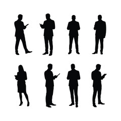 silhouettes of business people