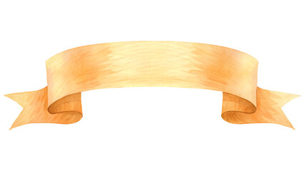 Watercolor style gold banner on a transparent background. © beyouenked