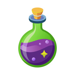 Magic Potion Bottle on Transparent Background