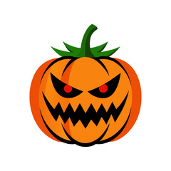 Pumpkin with Scary Face on Transparent Background