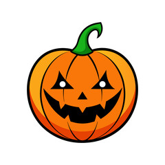 Pumpkin with Spooky Smile on Transparent Background