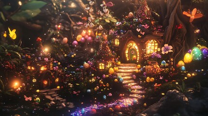 Obraz premium Enchanted miniature garden house