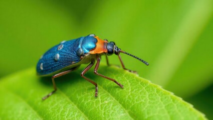 Fototapeta premium blue bug on leaf