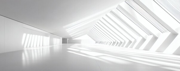 Naklejka premium A modern architectural interior filled with natural bright sunlight