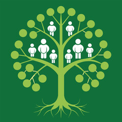 A tree-with-roots-forming-a-family-lineage 