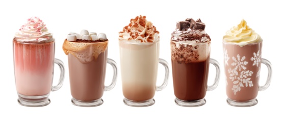 Pack of Hot Cocoa Against Transparent Background for Winter Marketing, Food Blogs, or Beverage Design Projects