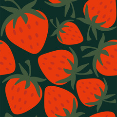 seamless vector pattern with strawberries
