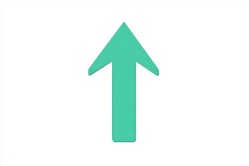 Teal Up Arrow Pointing Straight