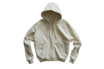 Cream zip up hoodie soft fabric minimalist design casual style comfortable wear stylish look perfect