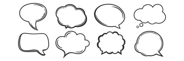 hand-drawn speech bubbles, perfect for communication and dialogue illustration.