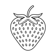 Fototapeta premium Strawberry tattoo art illustration fruit vector.