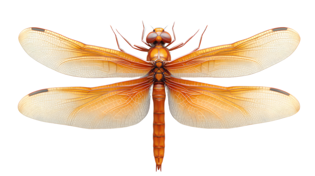 Detailed Closeup of a Dragonfly with Spread Wings