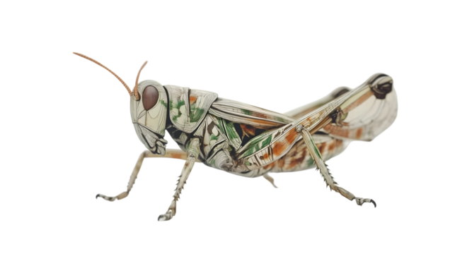 Detailed Illustration of an Insect with Intricate Patterns and Natural Camouflage Features for