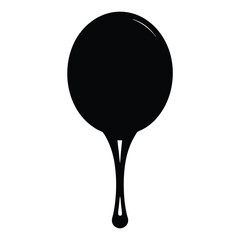Abstract black lollipop illustration with a dripping effect isolated on white
