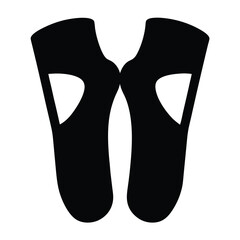 Silhouette image of two ballet slippers in black with white openings © Tanjila